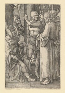 Christus voor Annas, 1521 door Lucas van Leyden