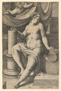 Moed, uit de serie De Zeven Deugden door Lucas van Leyden