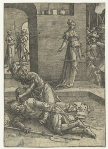 Jaël doodt Sisera door Lucas van Leyden