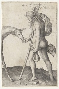 Jonge vrouw met hinde door Lucas van Leyden
