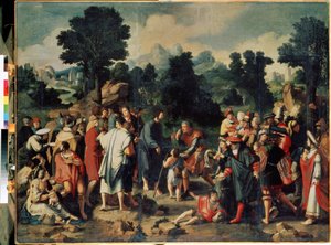 De genezing van de blinde van Jericho (middenpaneel)