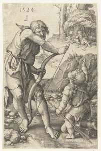 Lamech en Kaïn door Lucas van Leyden