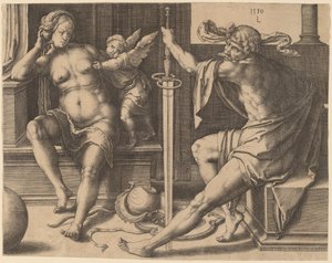 Mars, Venus en Cupido door Lucas van Leyden