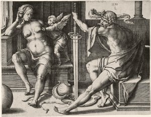 Mars, Venus en Cupido door Lucas van Leyden