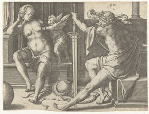 Mars, Venus en Cupido door Lucas van Leyden