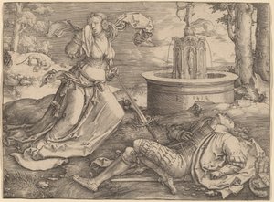 Pyramus en Thisbe door Lucas van Leyden