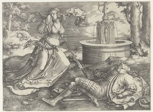 Pyramus en Thisbe door Lucas van Leyden