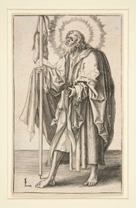 Sint Jacobus de Meerdere (of de Oudere) uit de serie: Christus en de Apostelen door Lucas van Leyden