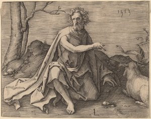 Sint Johannes de Doper in de Woestijn door Lucas van Leyden