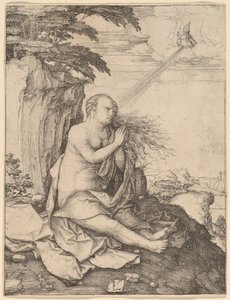 Sint Maria Magdalena in de Woestijn door Lucas van Leyden
