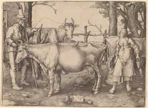 Het melkmeisje door Lucas van Leyden