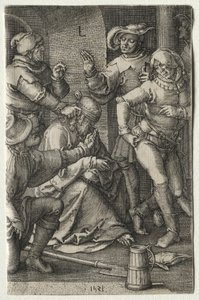 De passie: De bespotting van Christus, 1521 door Lucas van Leyden