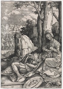 De kracht van vrouwen: Simson en Delila door Lucas van Leyden