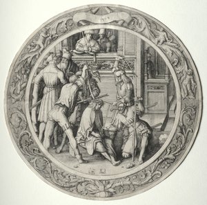 De Ronde Passie: Christus met Doornenkroon door Lucas van Leyden