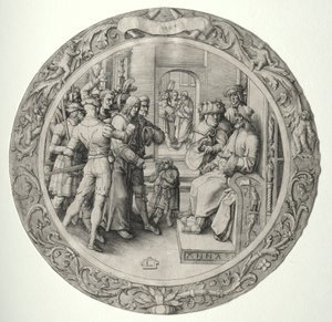 De Ronde Passie: Christus voor de Hogepriester door Lucas van Leyden
