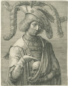 Jonge man met schedel