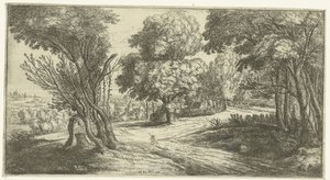 Boslandschap door Lucas van Uden