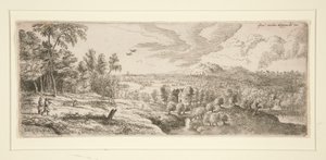 Bos met uitzicht op een rivier door Lucas van Uden
