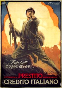 Italiaanse WWI propagandaposter voor oorlogsobligaties