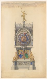 Ontwerp voor geëmailleerde klok, ca. 1882 door Lucien Falize
