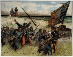 Eerste Wereldoorlog (1914-1918): Charge à la baionette en septembre 1914 door Lucien Hector Jonas