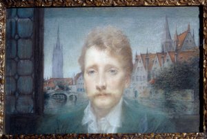 Portret van Georges Rodenbach, Belgische dichter (1855-1898) 1895 door Lucien Levy Dhurmer