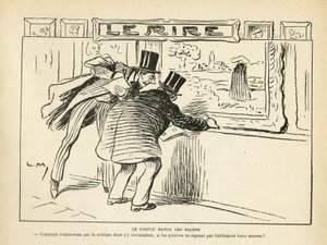 Illustratie in Le Rire, 20/04/12 - De beoordeling van tentoonstellingen - Kunst, Schilderijententoonstellingen, Cartoontentoonstellingen - Kunstbeoordelingen door Lucien Metivet