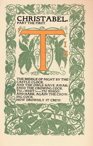 Eragny Press: Openingspagina van Coleridges Christabel, 1895-1914 door Lucien Pissaro