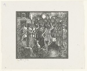 De fakkeloptocht door Lucien Pissarro