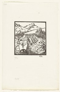 Herderin door Lucien Pissarro
