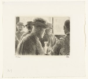 Mannen in een café door Lucien Pissarro