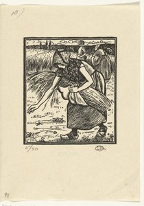 Ruth verzamelt aren door Lucien Pissarro