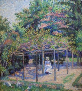 De kalkoenen (of Esther in de tuin, Eragny) door Lucien Pissarro