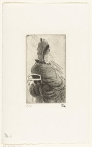 Zittende vrouw door Lucien Pissarro