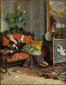 Jonge vrouw lezend, 1875