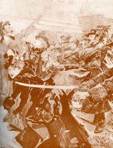 Demonstratie (Praag 1897) - Tsjechische karikatuur door Ludek or Ludwig (after) Marold