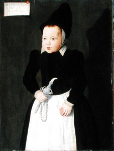 Portret van een kind met een rinkelbel door Ludger Tom the Younger Ring