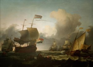 De overdracht van het opperbevel aan admiraal Michiel de Ruyter door Ludolf Backhuysen