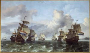 De Nederlandse vloot van de Nederlands-Indische Compagnie door Ludolf Backhuysen