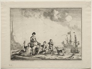 Visverkoper, 1701 door Ludolf Backhuysen