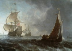 Nederlandse Oorlogsschepen door Ludolf Backhuysen