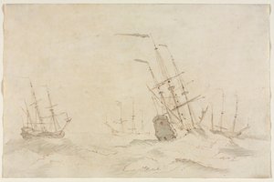 Schepen, tweede helft 1600s door Ludolf Backhuysen