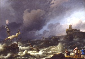 De storm door Ludolf Backhuysen