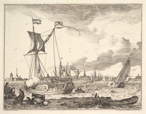 Havenscène door Ludolf Backhuysen I