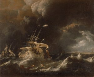 Nederlandse Koopvaardijschepen in een Storm