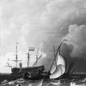 Woeste zee door Ludolf Bakhuysen
