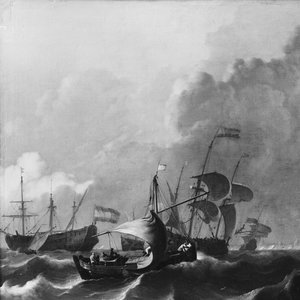 Het IJ bij Amsterdam door Ludolf Bakhuysen
