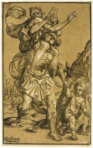 Aeneas die Zijn Vader, Anchises, Draagt