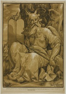 Mozes met de Tafelen der Wet door Ludolph Büsinck