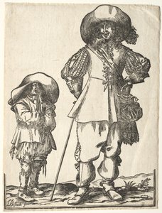 Staande cavalerist en bedeljongen door Ludolph Büsinck